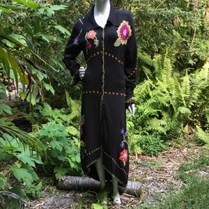 Vintage Buffalo maxi cardigan with embroidery